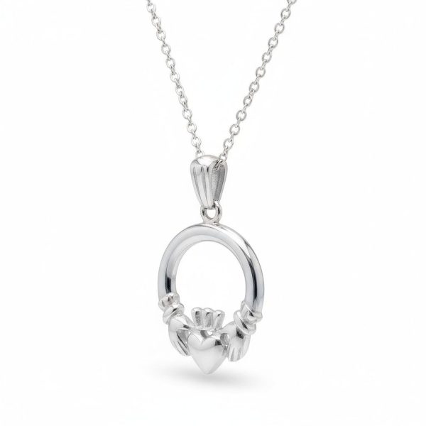 Small Sterling Silver Claddagh Pendant by Fadó Jewellers - Irish Gifts
