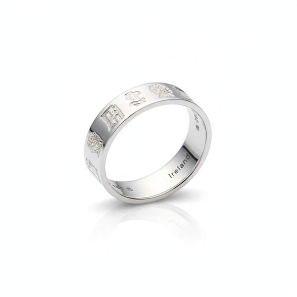Narrow “Impressions of Ireland” Ring – Sterling Silver by Fadó Jewellers - St Patricks Day