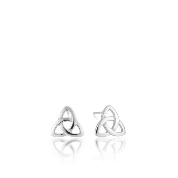 Sterling Silver Small Trinity Knot Stud Earrings - Irish Gifts