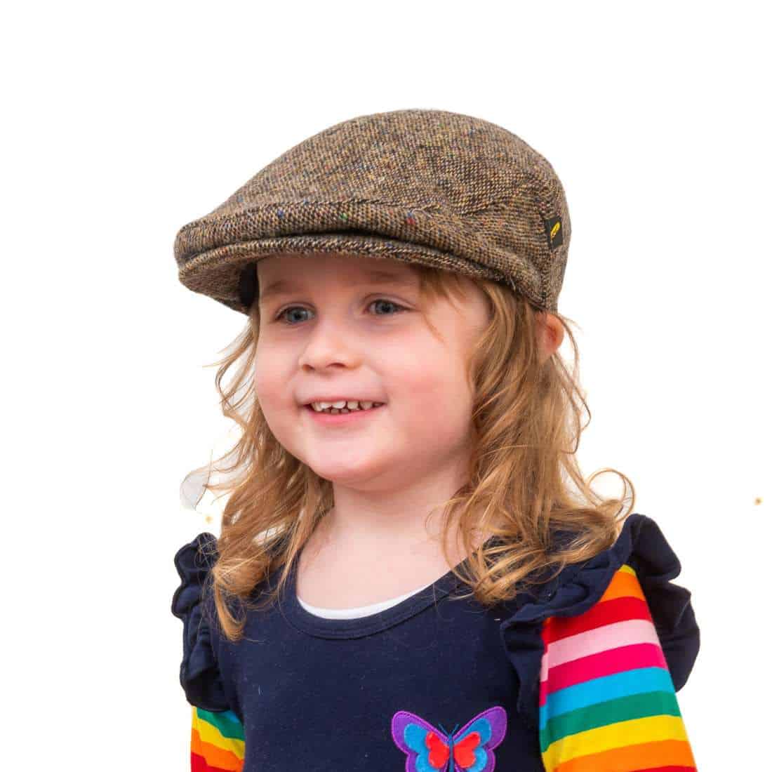 Brown Salt & Pepper Donegal Tweed Child’s Cap - Hats | Caps | Clothing
