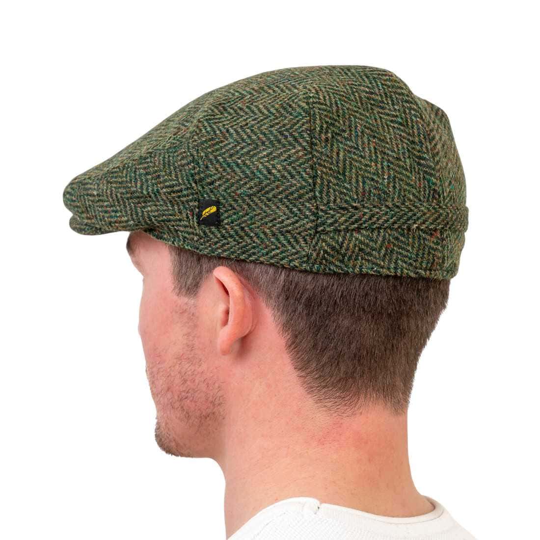 Green Herringbone Donegal Tweed Dubliner Cap - Donegal Tweed - Image 1