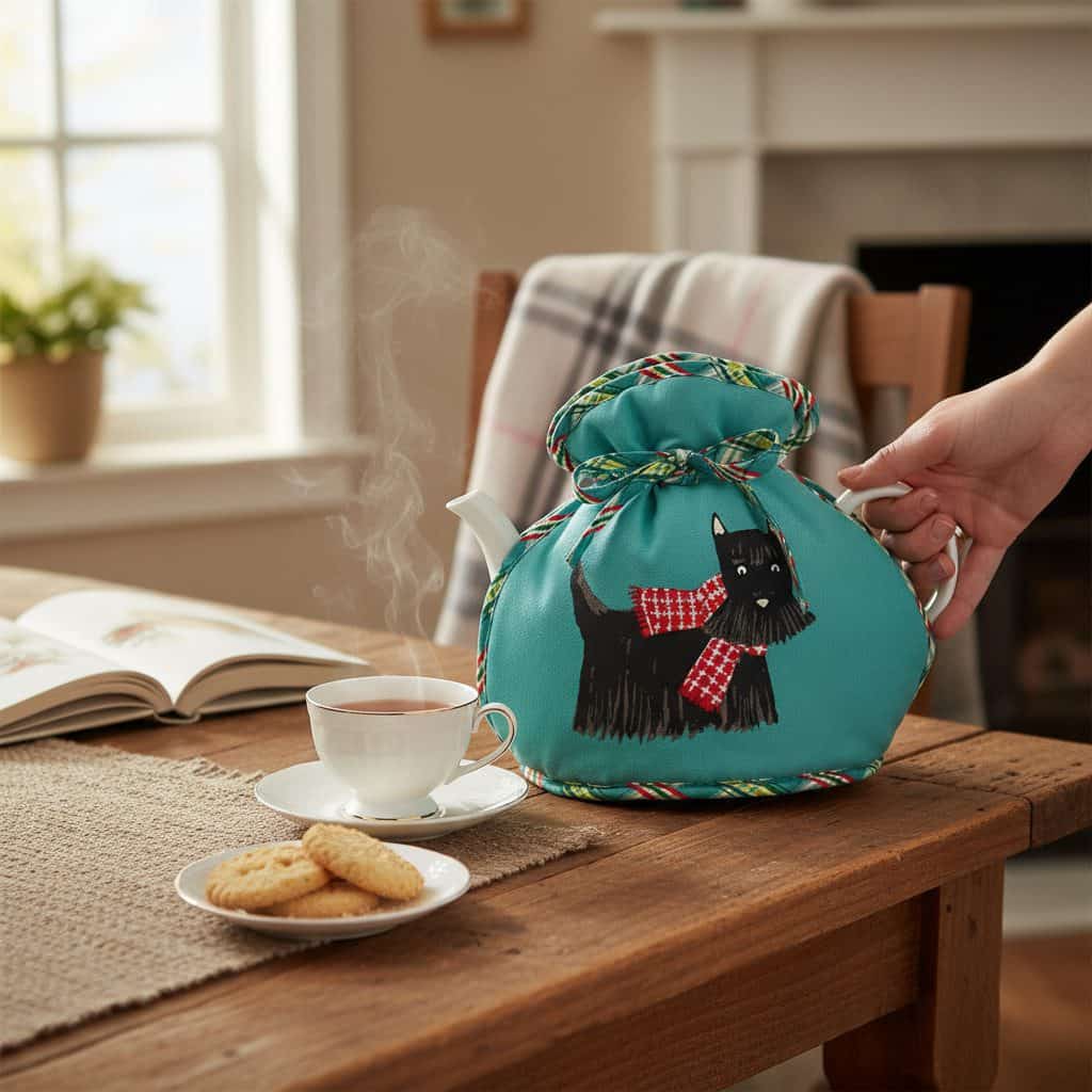 Ulster Weavers “Black Dog” Tea Cosy Muff – 6 Cup Size - Irish Gifts