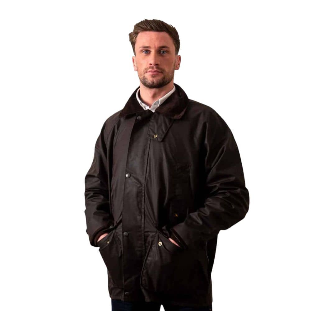 Men’s Waxed Jacket – Brown Wax | Classic Outdoor Style - Clothing Collection - Image 1