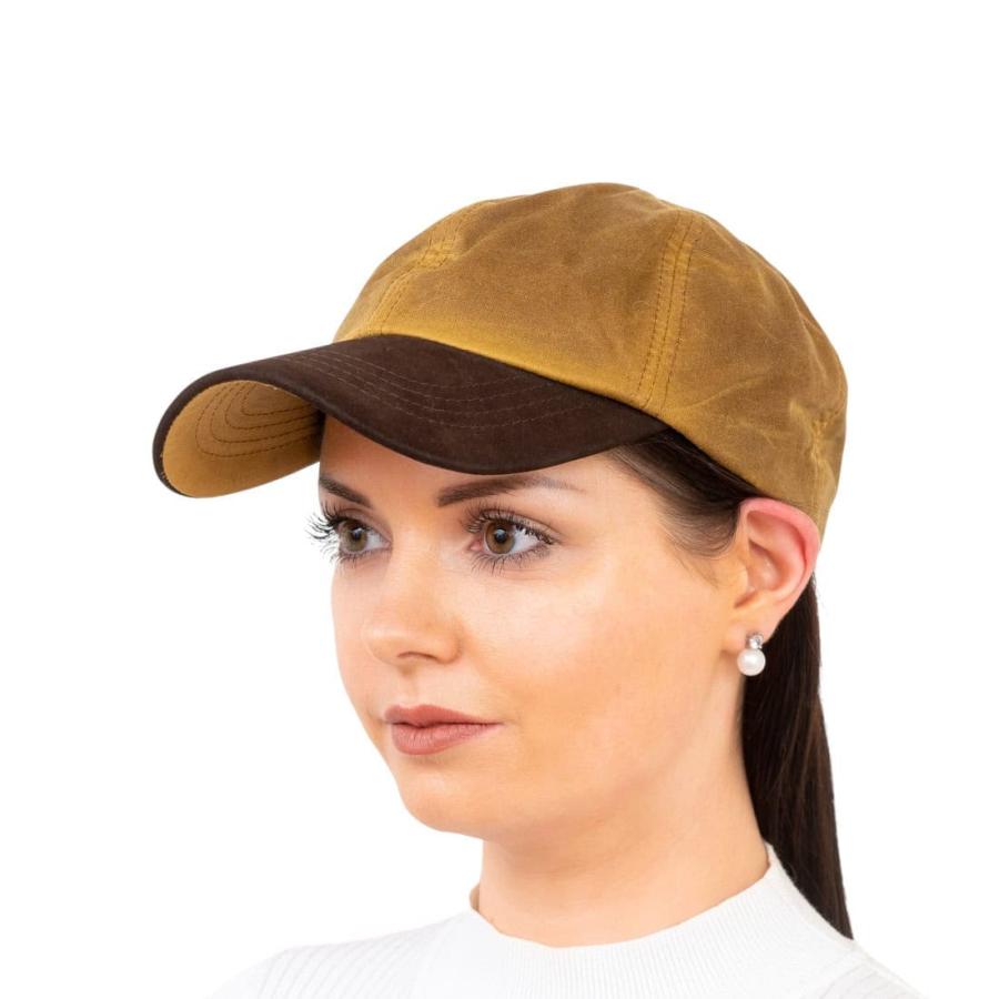 Beige Waxed Cotton Baseball Cap with Leather Peak - Hats | Caps | Clothing
