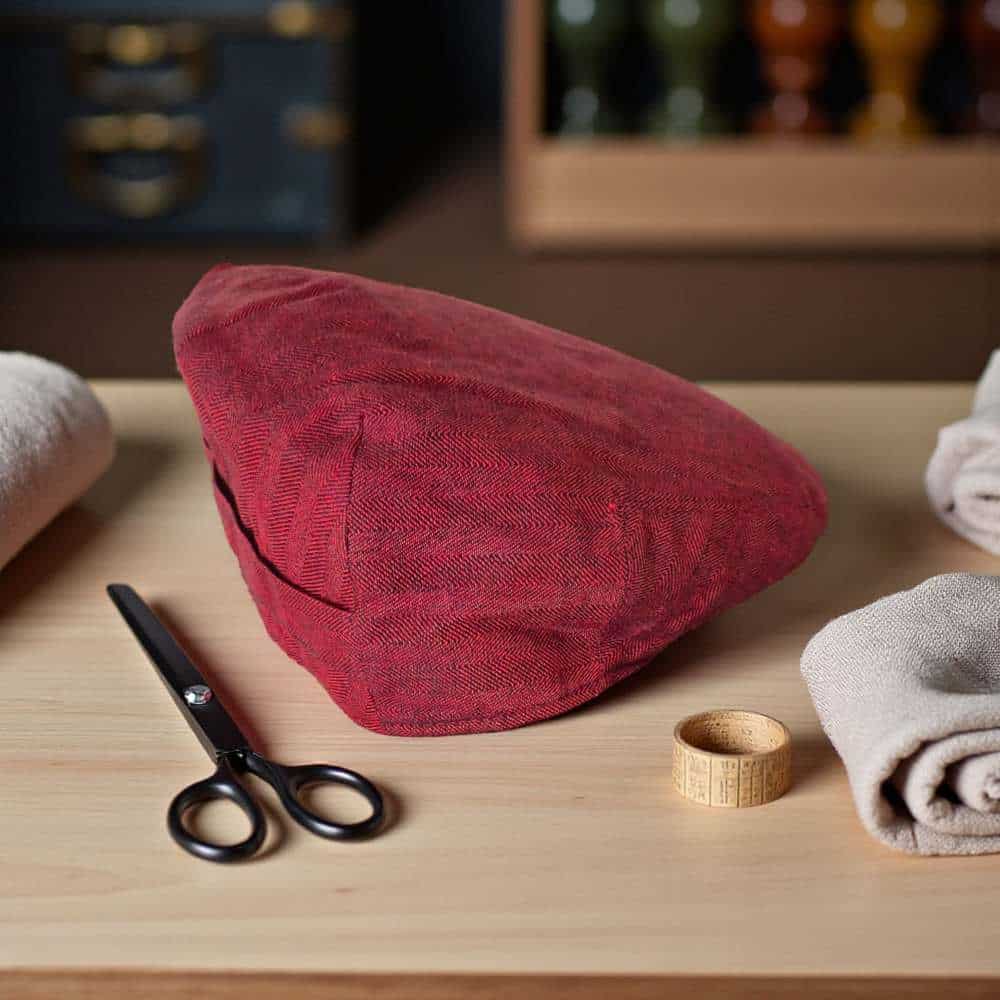 Irish Linen Dubliner Cap – Claret Red - Hats | Caps | Clothing - Image 3
