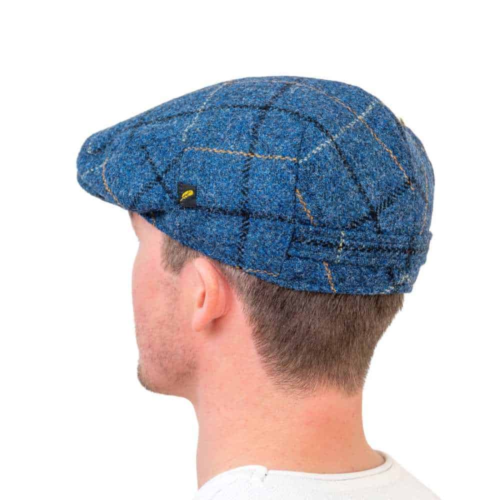 Harris Tweed Flat Cap – Blue Check - Hats | Caps | Clothing - Image 1