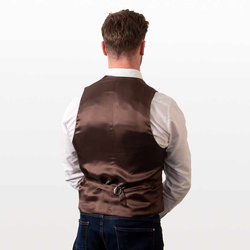 Brown Herringbone Donegal Tweed Vest Waistcoat - Tweed Clothing - Image 2