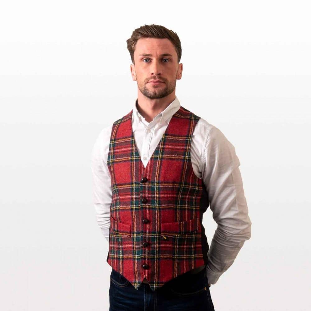Royal Stewart Tartan Vest Waistcoat by Hatman of Ireland - Tweed Clothing