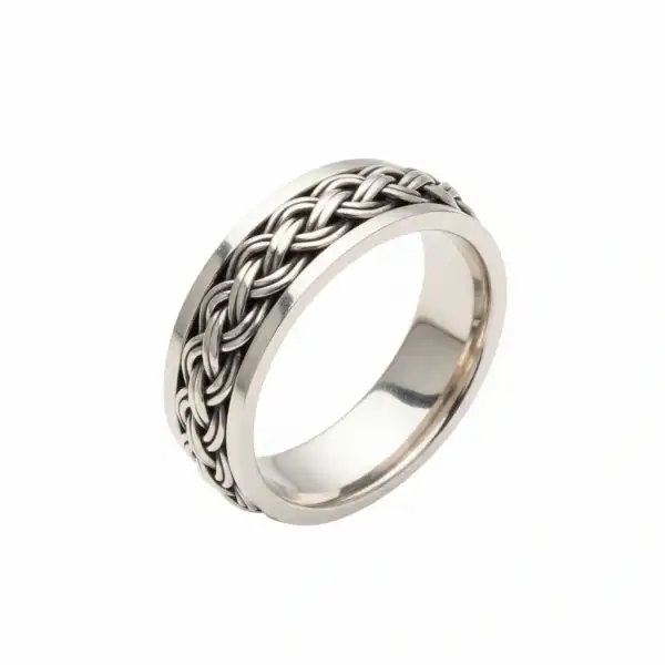 Sterling Silver Celtic Knot Spinner Ring – 8 mm Band - St Patricks Day