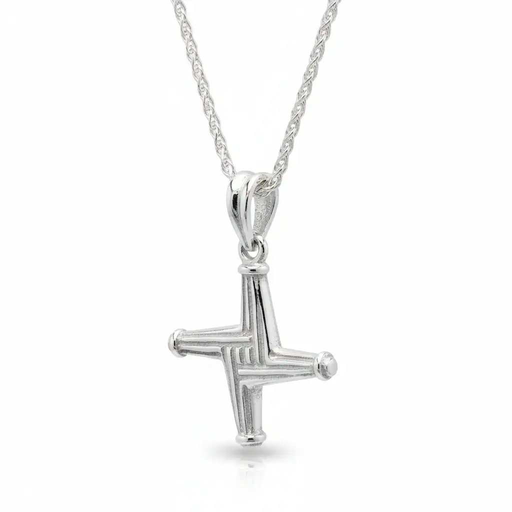 Sterling Silver St Brigid’s Cross Pendant – Medium by Fadó Jewellers - Irish Gifts
