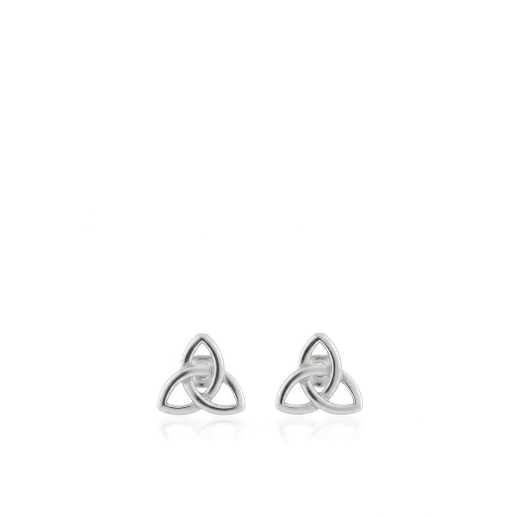 Sterling Silver Small Trinity Stud Earrings – Petite Irish Design - Communion Gifts