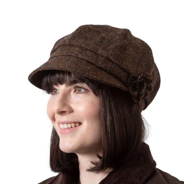 Shannon Women’s Cap – Whiskey Herringbone Tweed - Hats | Caps | Clothing