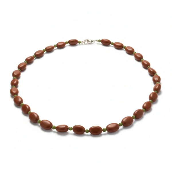 Irish Beaded Necklace with Connemara & Cork Marble - Connemara Marble