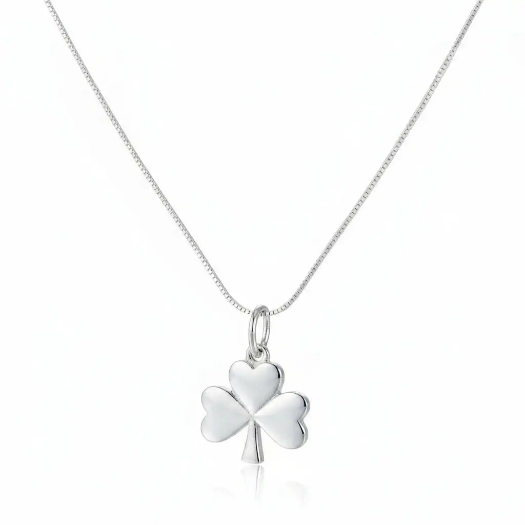 Sterling Silver Small Shamrock Pendant - Irish Gifts