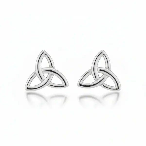 Sterling Silver Trinity Stud Earrings by Fado Jewellery 14mm - Irish Gifts