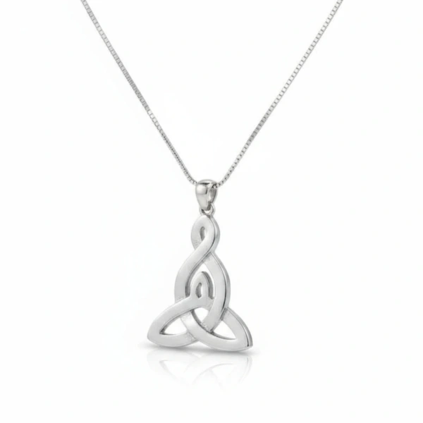 Sterling Silver Trinity Knot Pendant – Mother & Child Design - Irish Gifts