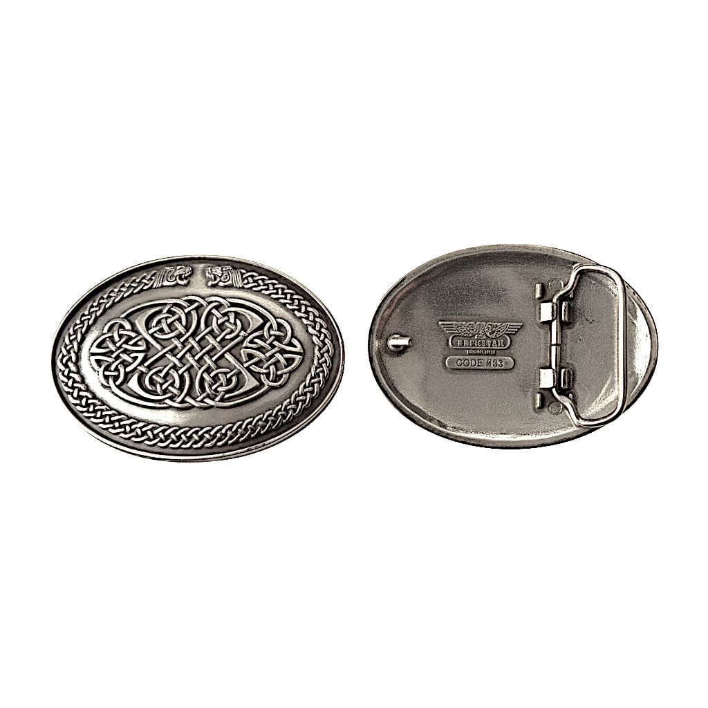 Celtic Knot Belt Buckle – Book of Kells Hounds by Lee River - Accessories - Image 1