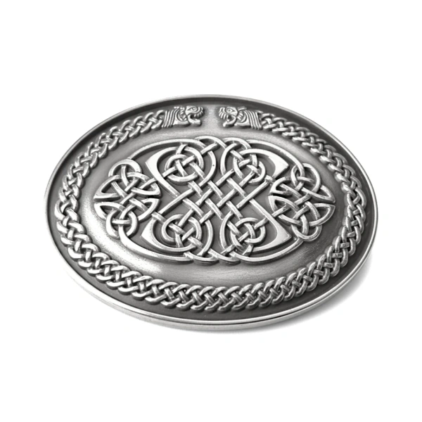 Celtic Knot Belt Buckle – Book of Kells Hounds by Lee River - Accessories