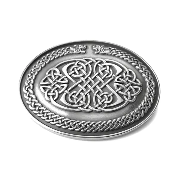 Celtic Knot Belt Buckle – Book of Kells Hounds by Lee River - Accessories