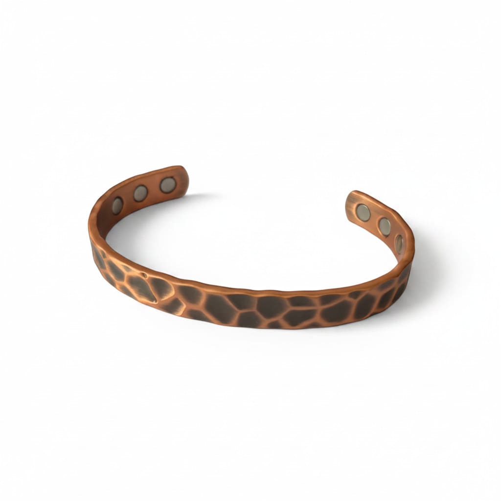 Ladies Magnetic Copper Bangle – Hammered Finish - Irish Gifts