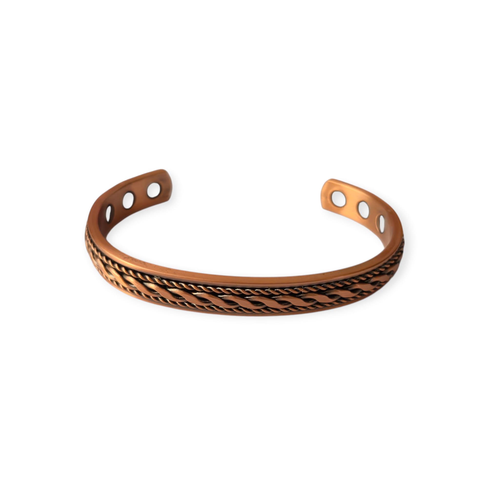 Ladies Magnetic Copper Bangle with Woven Knot - Irish Gifts